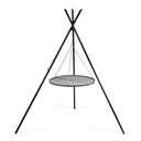 Otočný gril „TIPI“ 210 cm + grilovací rošt 50 cm z přírodního oceli