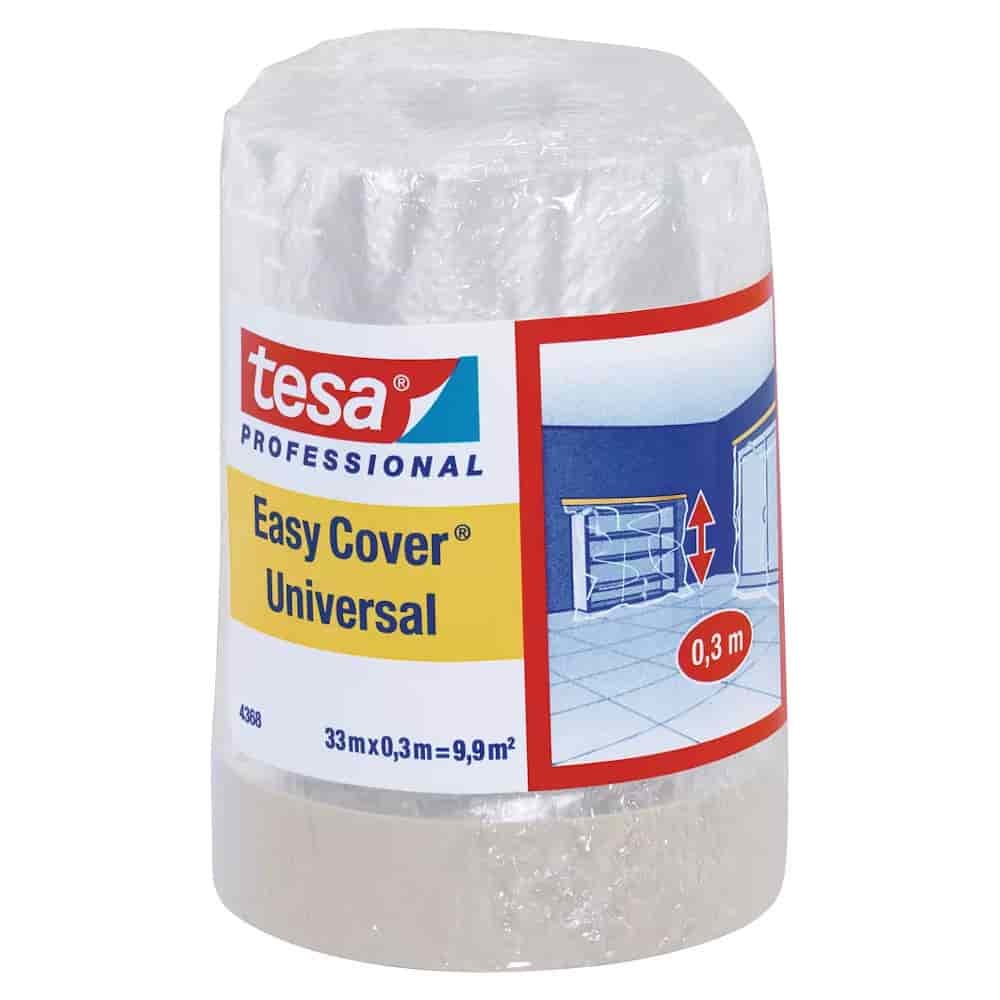 tesa Easy Cover 4368 Premium Malerkrepp mit Abdeckfolie 300 mm x 33 m (světle béžová-matná)